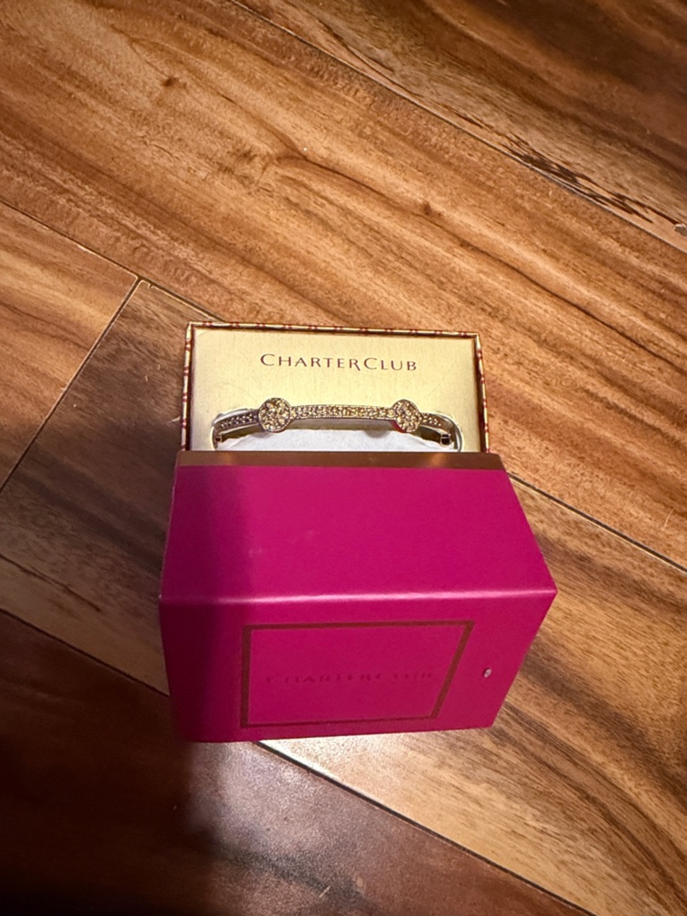 Charter Club Gold-Tone Crystal Accent Bangle Bracelet